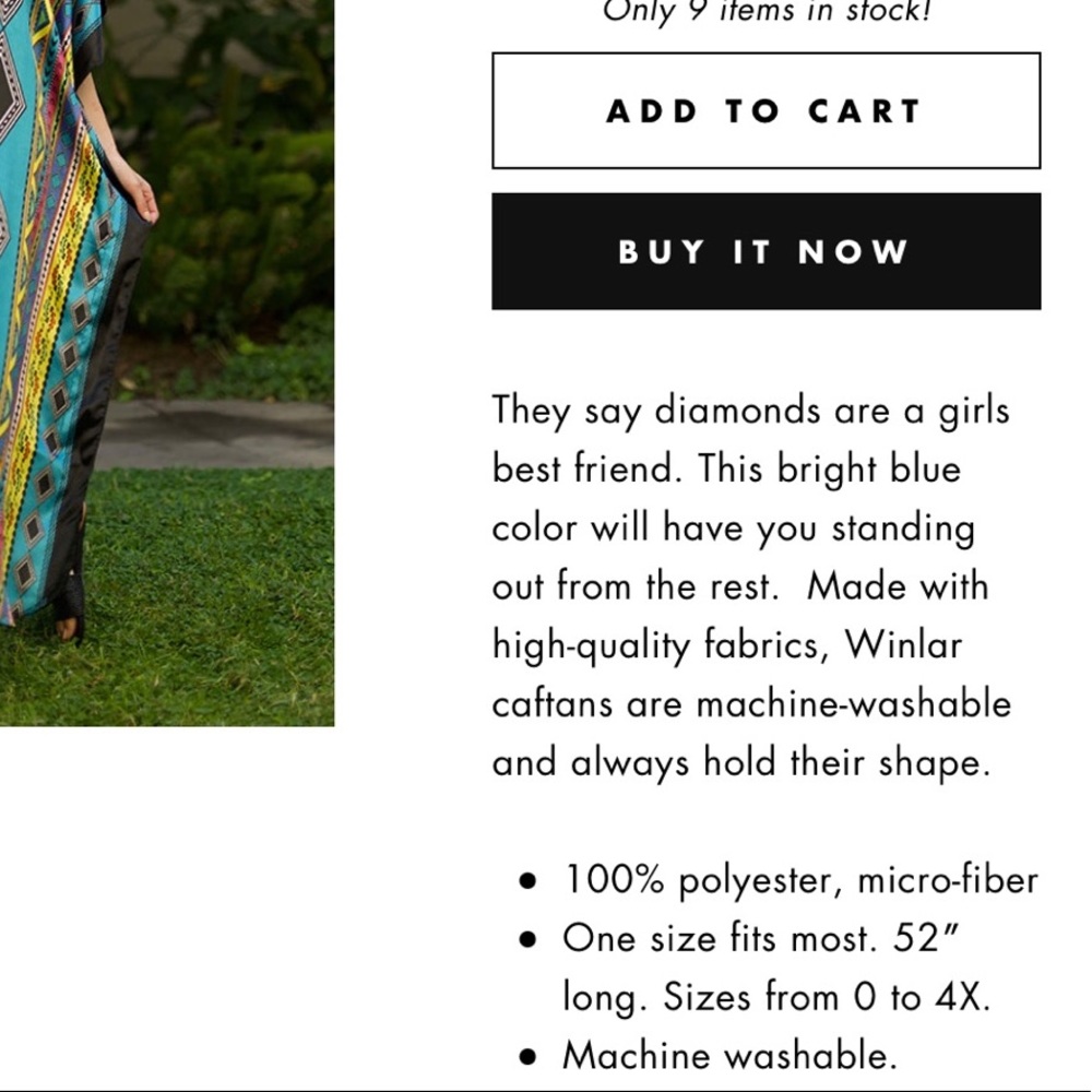 LOWEST🌺 NWT WINLAR (Fits Sizes 0 to4X) TURQUOISE DIAMOND COVERUP/CAFTAN - Picture 12 of 13